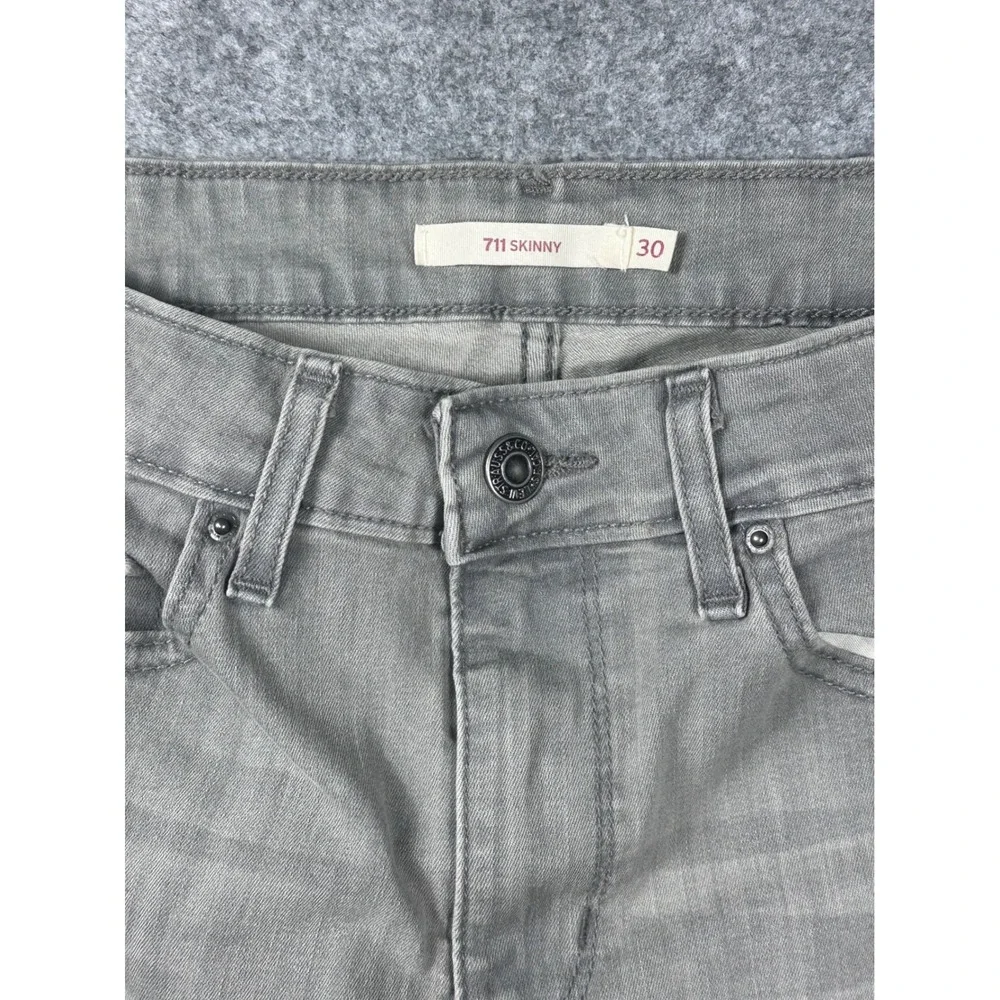 Levi Strauss 711 Skinny Jeans Mens‎ 30 Grey Denim Pants 711-0000